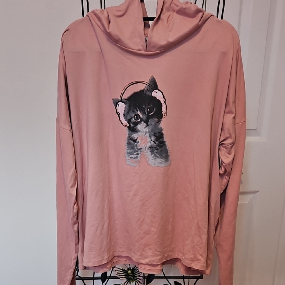 Cat Baby Pink Hoodie‎